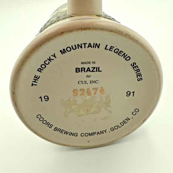 Original Coors The Rocky Mountain Legend Series Numbered Beer Stein Vintage 1991 - Picture 7 of 8